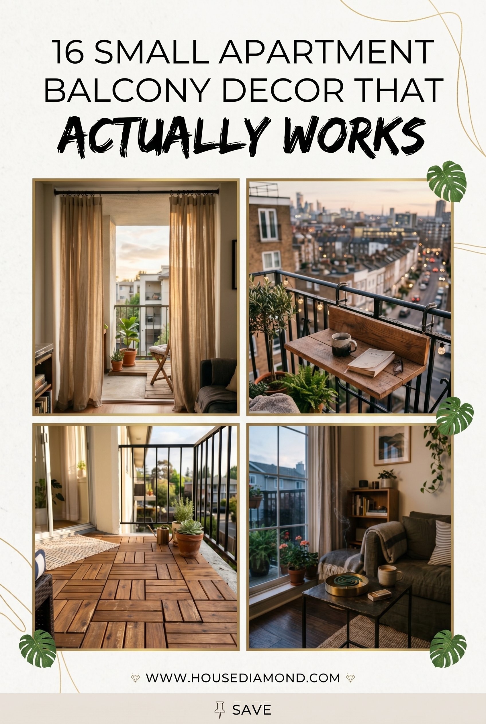 Grid collage for small apartment balcony home decor