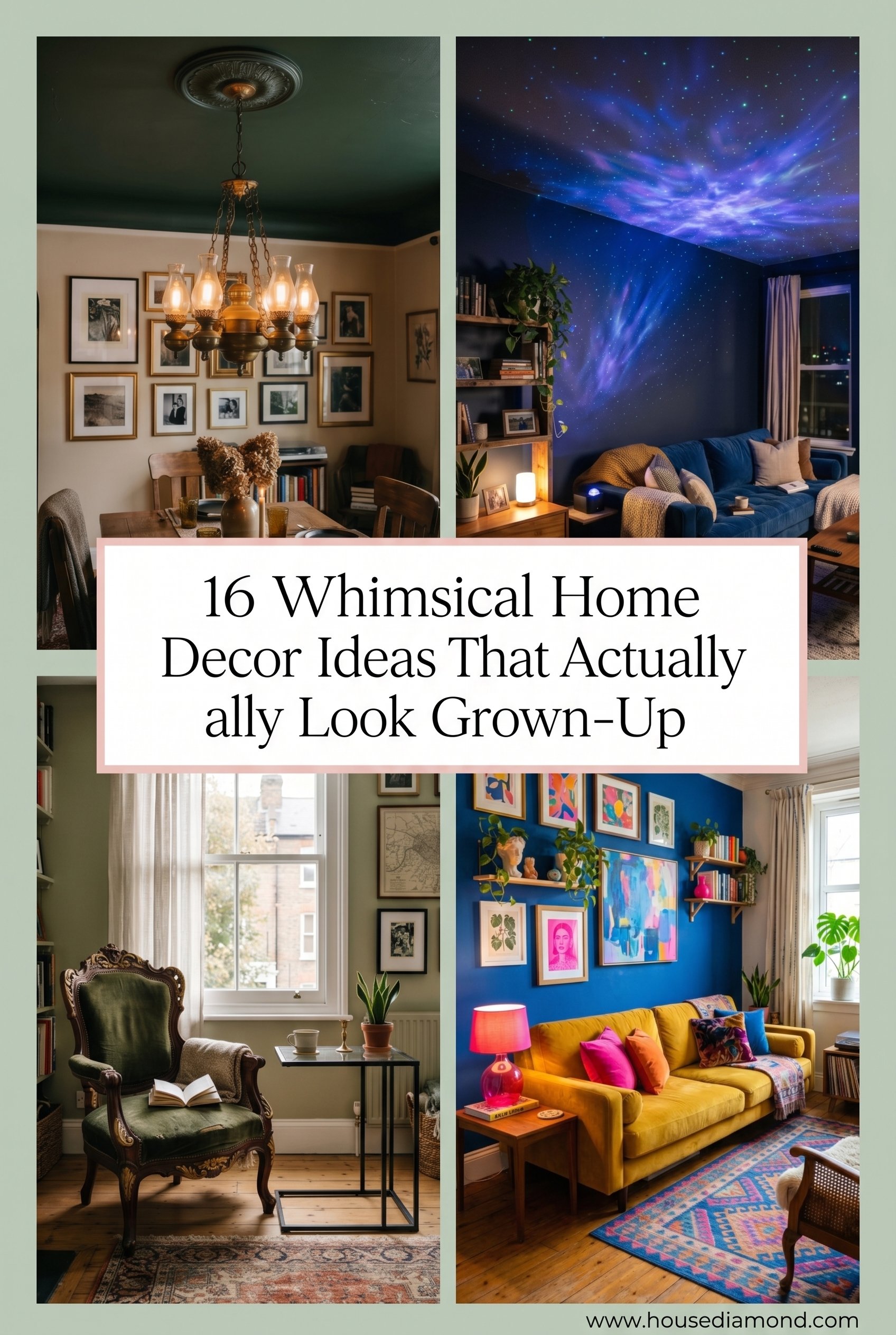 Grid collage for whimsical home decor