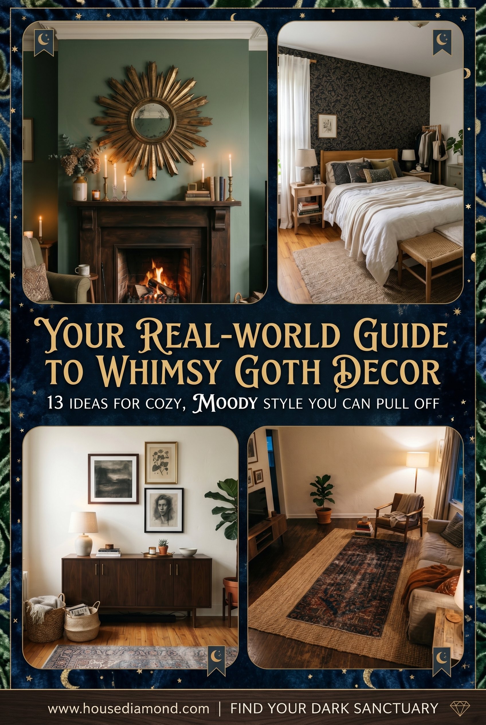 Grid collage for whimsy goth home decor