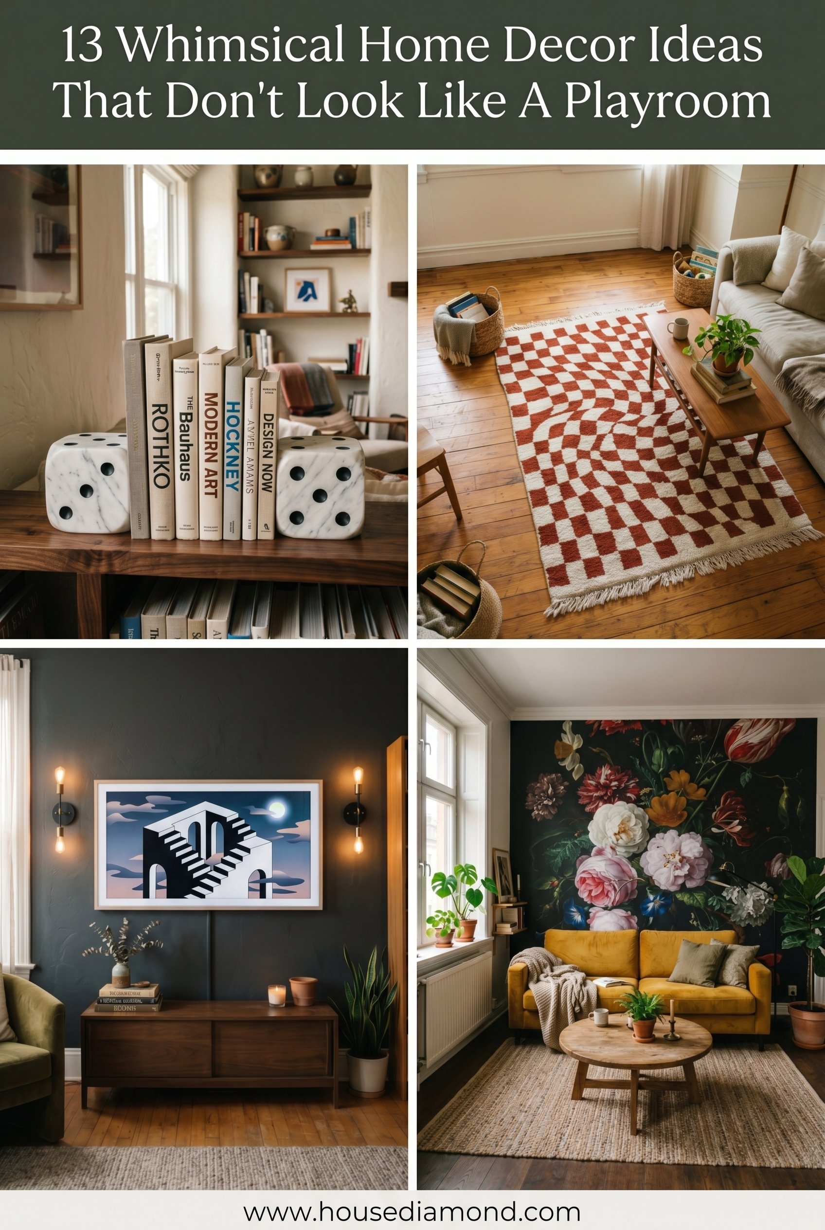 Grid collage for whimsy home decor ideas