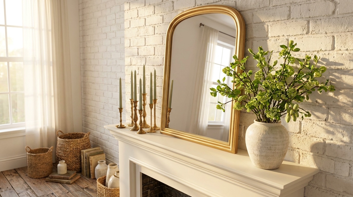 spring mantle decor ideas featured image