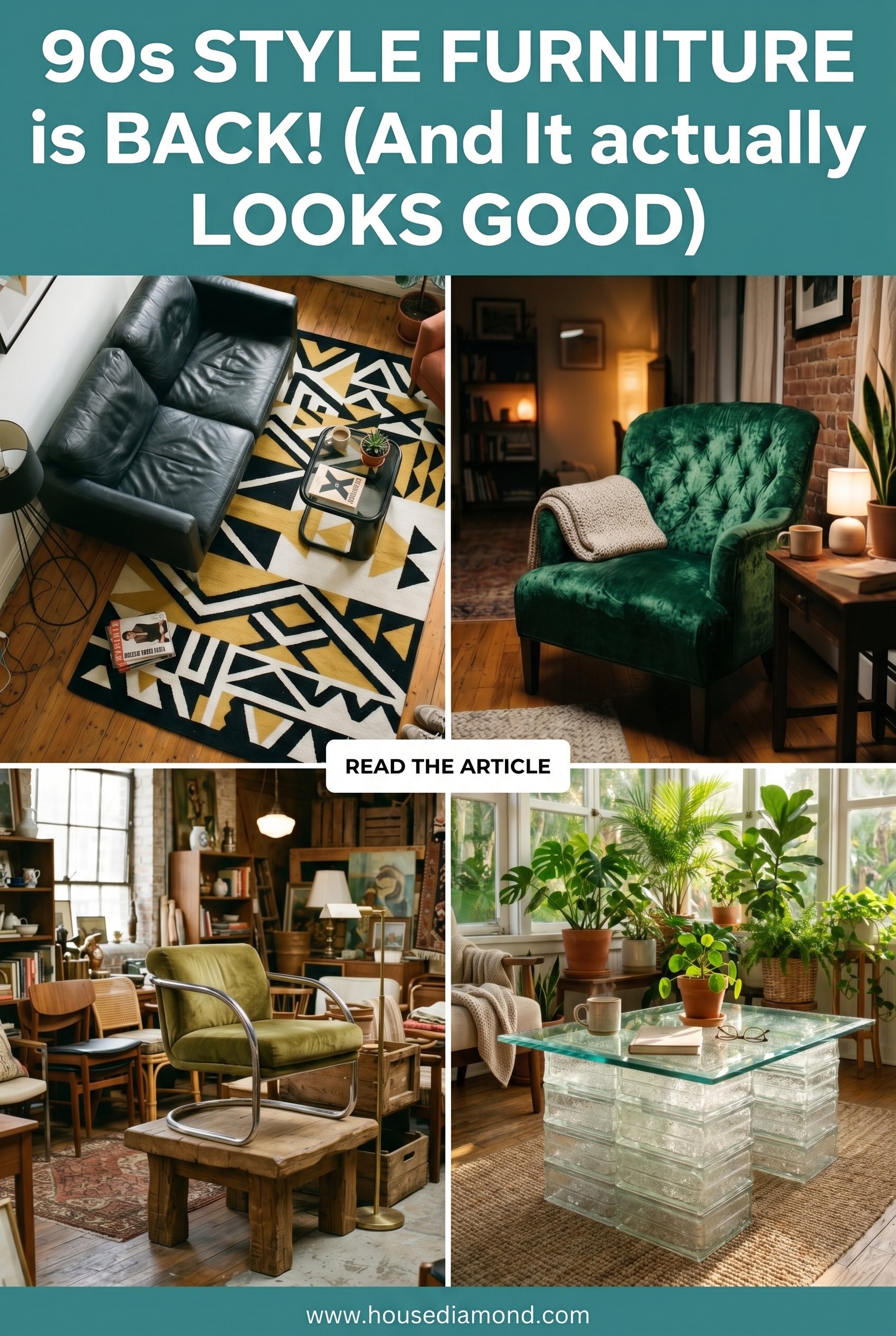 Grid collage for 90s style furniture