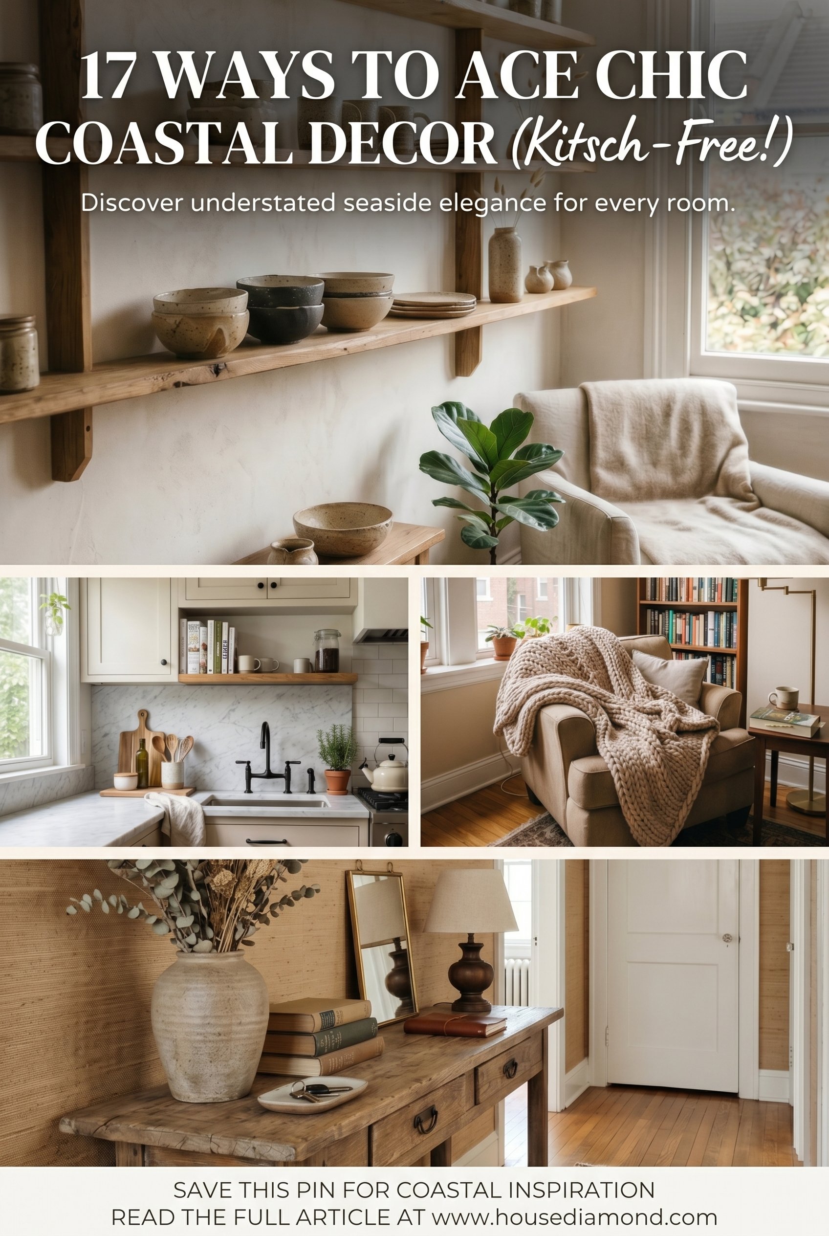 Grid collage for chic coastal home decor