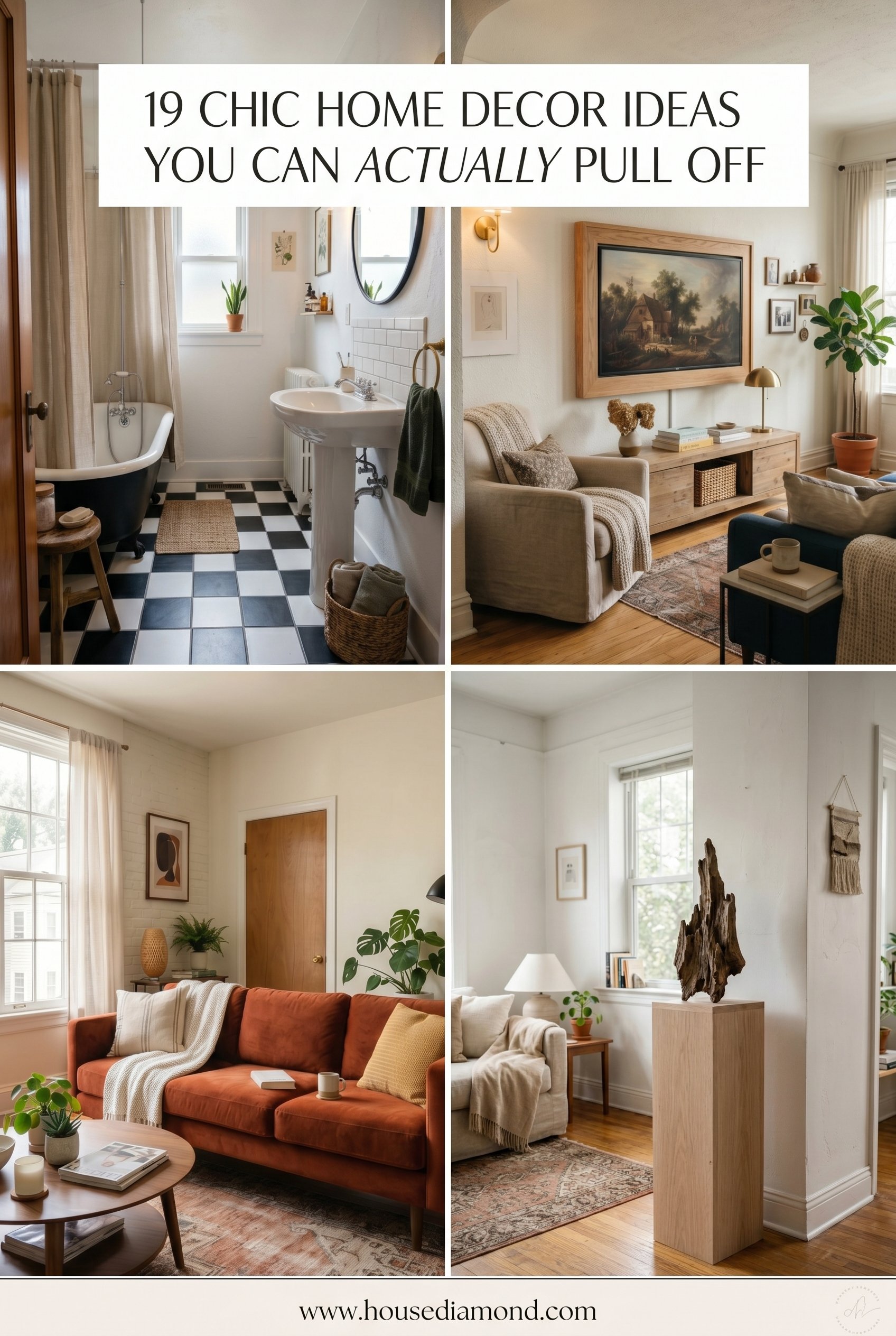 Grid collage for chic home decor ideas