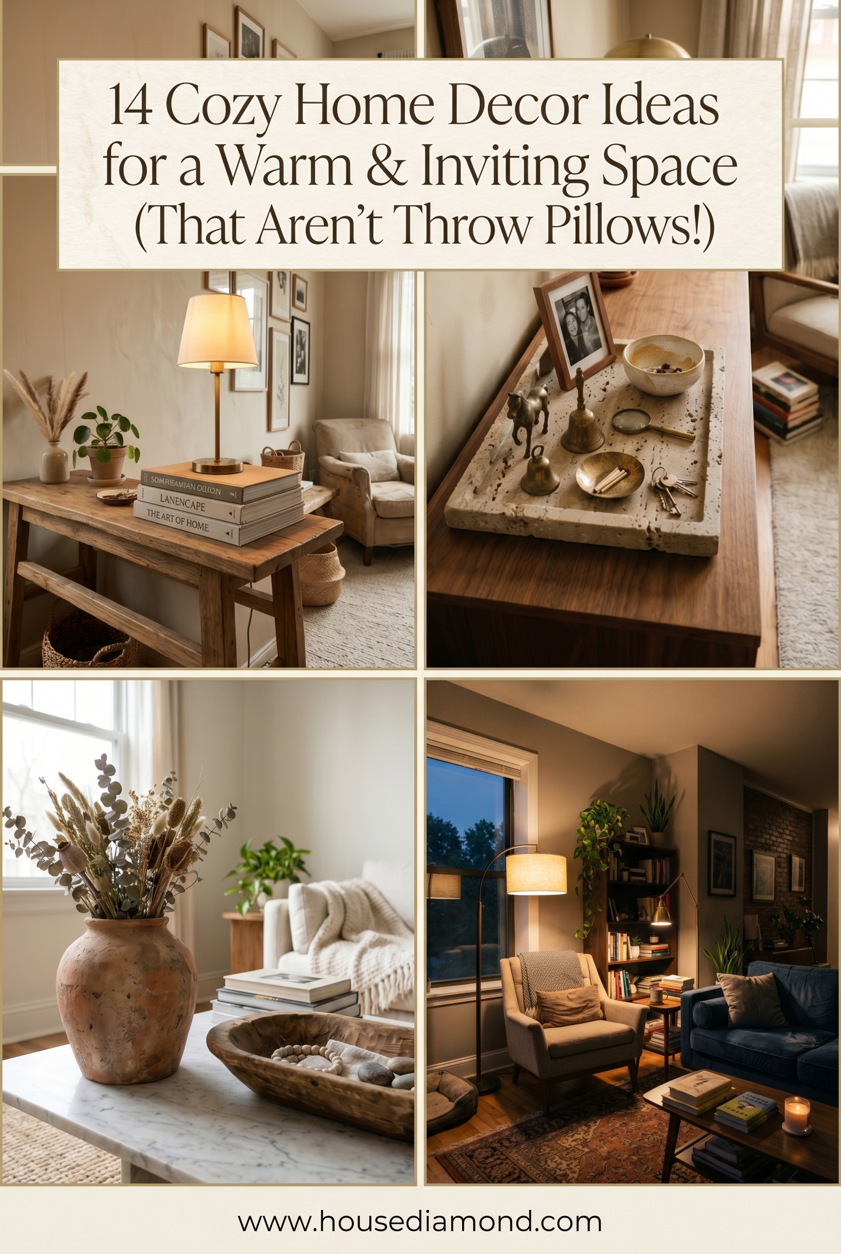 Grid collage for cozy home decor ideas