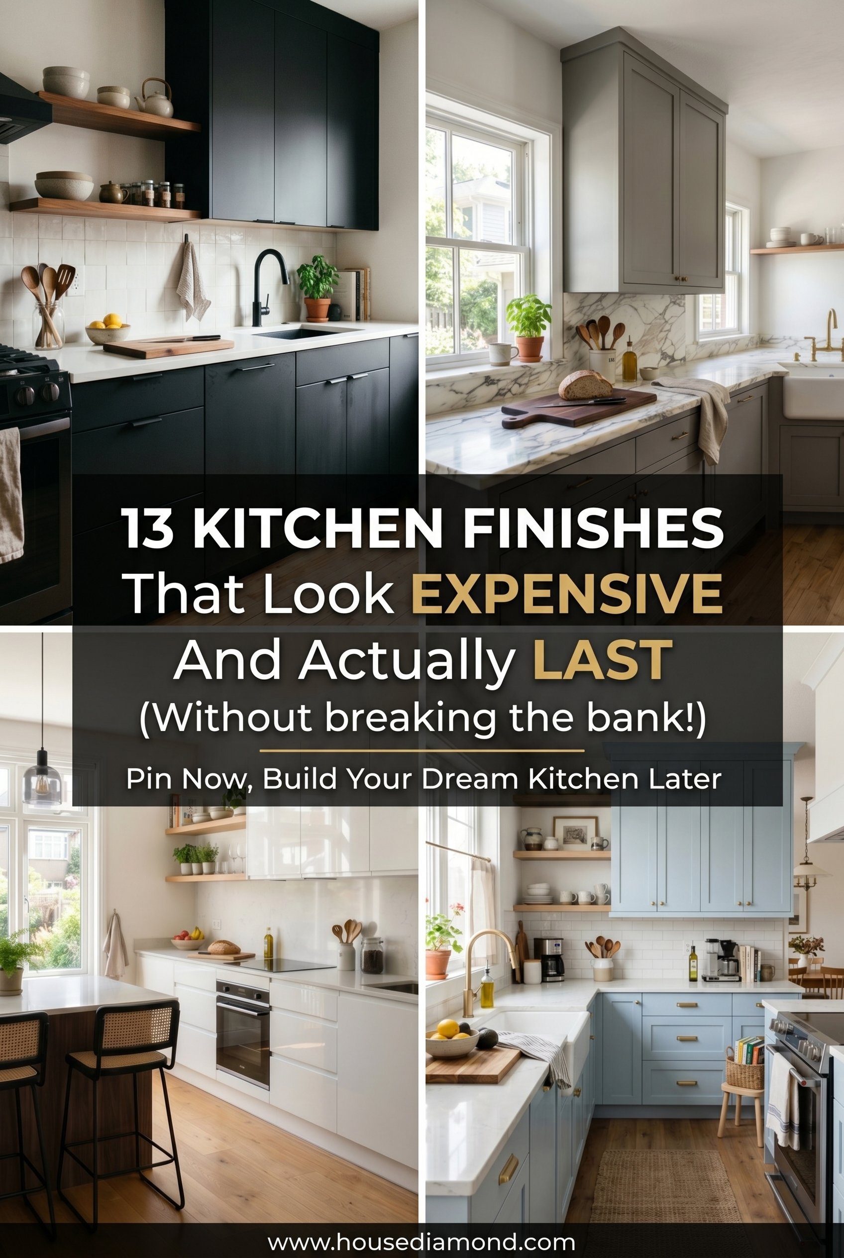 Grid collage for kitchen finishes