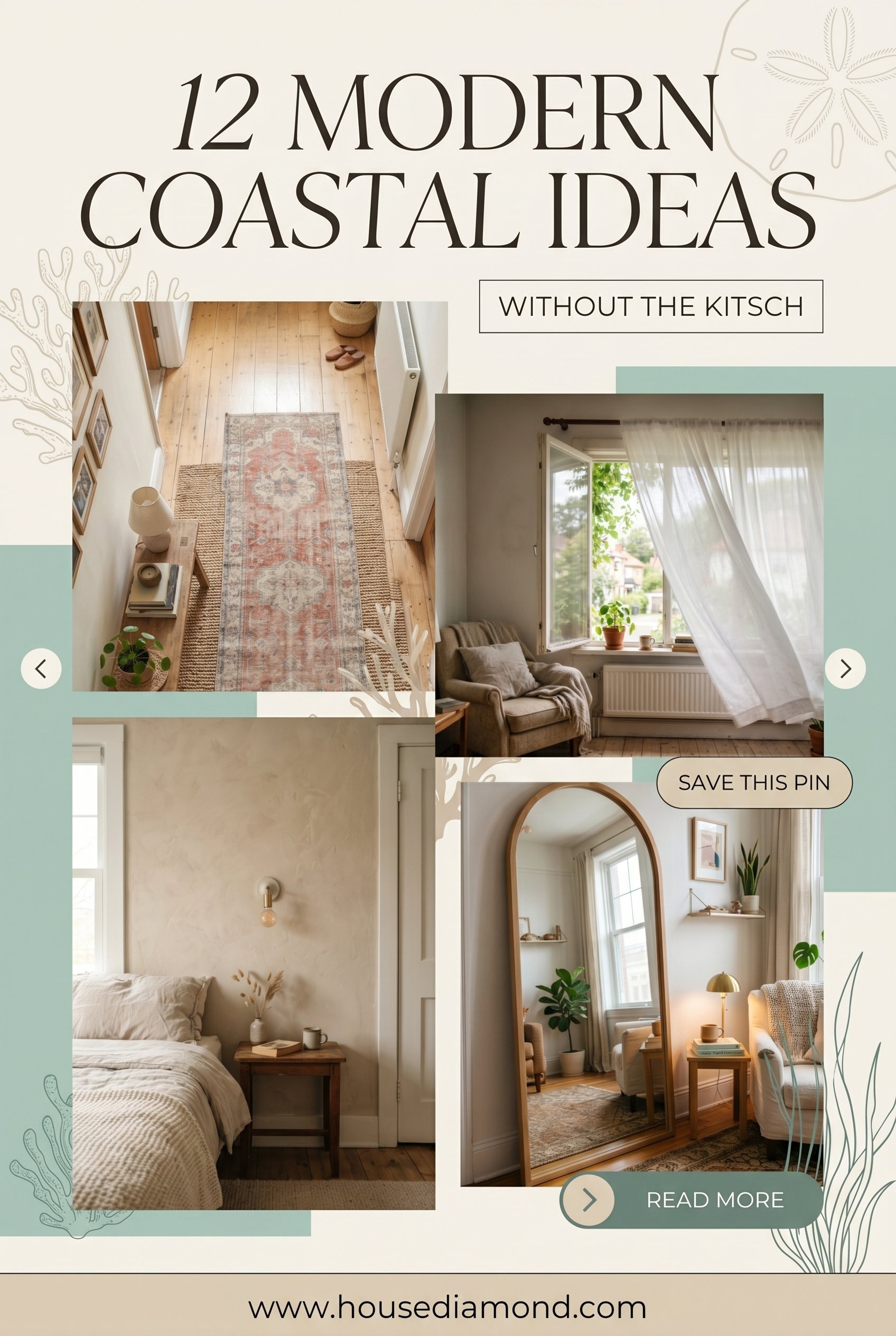 Grid collage for modern coastal interior design