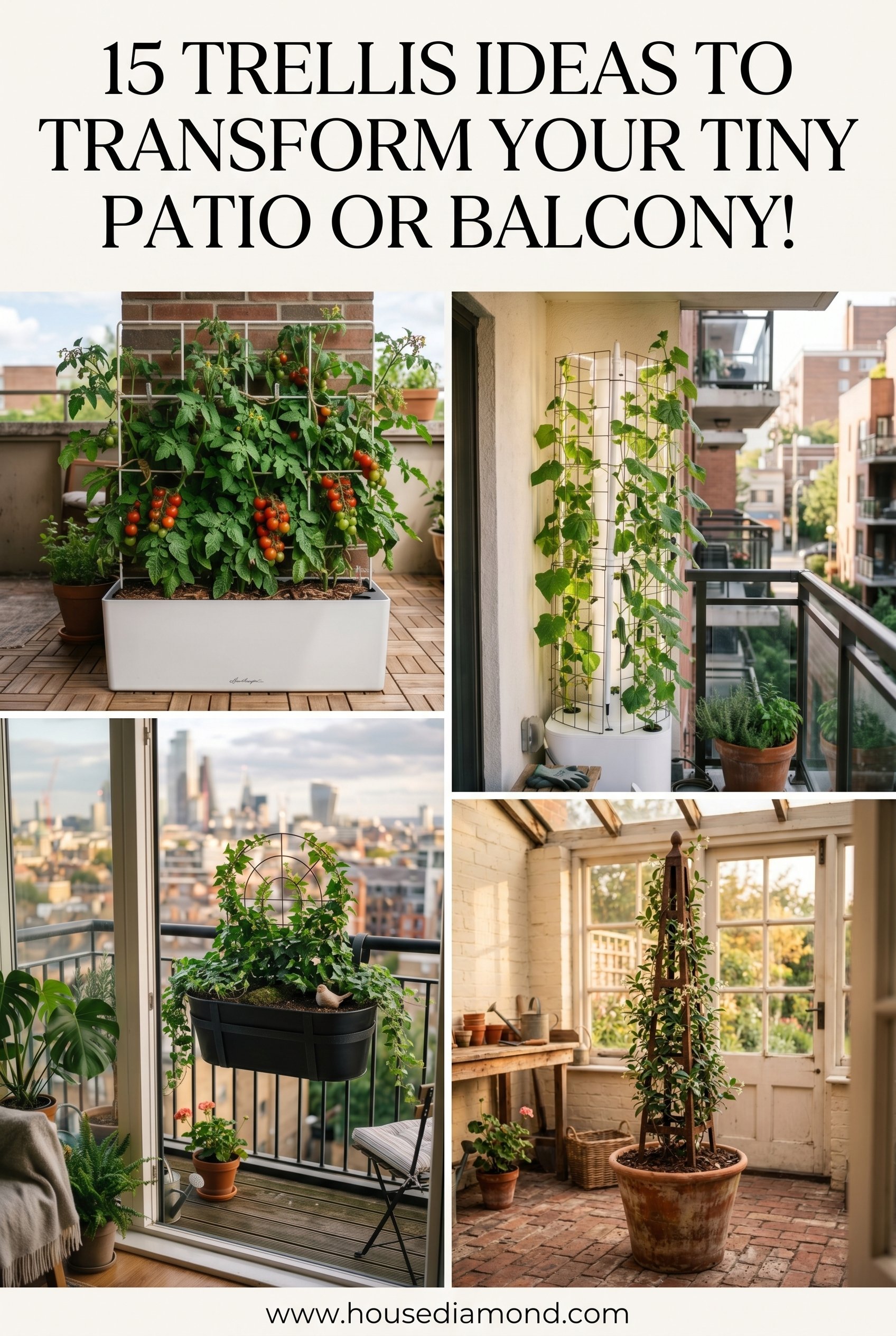 Grid collage for trellis ideas for small spaces